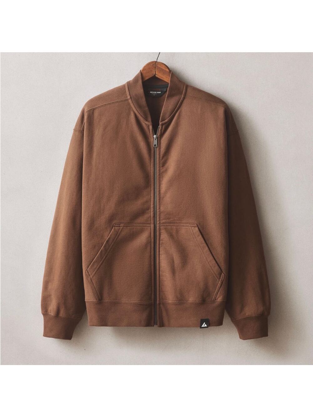 American Giant Men's Fleece Bomber Jacket Cocoa Brown Size Medium NWOT